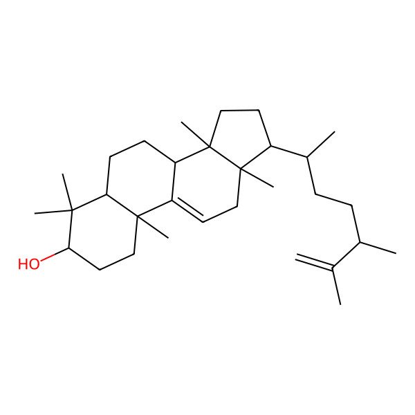 2D Structure of (24S)-24-Methyl-5alpha-lanosta-9(11),25-dien-3beta-ol 2D Structure of (24S)-24-Methyl-5alpha-lanosta-9(11),25-dien-3beta-ol