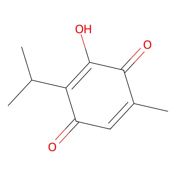 2D Structure of 2,5-Cyclohexadiene-1,4-dione, 3-hydroxy-5-methyl-2-(1-methylethyl)- 2D Structure of 2,5-Cyclohexadiene-1,4-dione, 3-hydroxy-5-methyl-2-(1-methylethyl)-