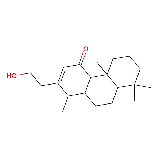 2D Structure of (1R,4aS,4bS,8aS,10aS)-2-(2-hydroxyethyl)-1,4b,8,8-tetramethyl-4a,5,6,7,8a,9,10,10a-octahydro-1H-phenanthren-4-one