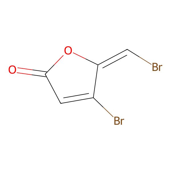 2D Structure of 2(5H)-Furanone, 4-bromo-5-(bromomethylene)-, (5Z)-