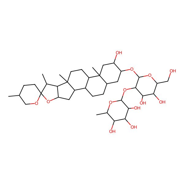 2D Structure of (25R)-3beta-[2-O-(alpha-L-Rhamnopyranosyl)-beta-D-galactopyranosyloxy]-5alpha-spirostan-2alpha-ol