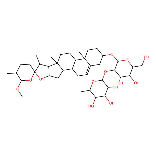 2D Structure of [(25R,26S)-26-Methoxyspirost-5-en]-3beta-yl 2-O-(alpha-L-rhamnopyranosyl)-beta-D-glucopyranoside