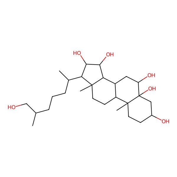 2D Structure of (25S)-5alpha-Cholestane-3beta,5,6beta,15alpha,16beta,26-hexaol