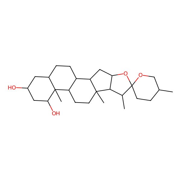 2D Structure of (25S)-5beta-spirostan-1beta,3beta-diol