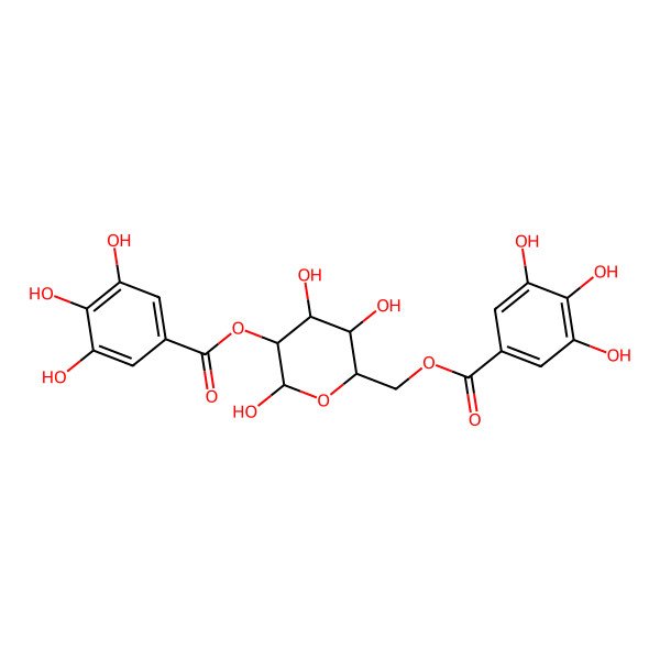 2D Structure of 2,6-di-O-galloyl-beta-glucose