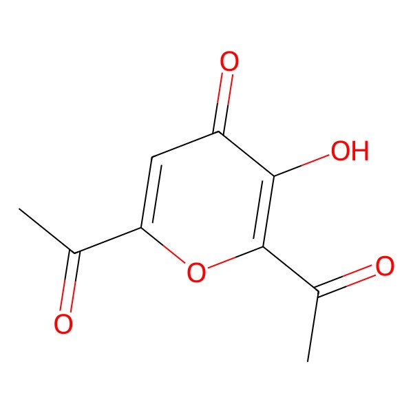 2D Structure of 2,6-Diacetyl-3-hydroxypyran-4-one