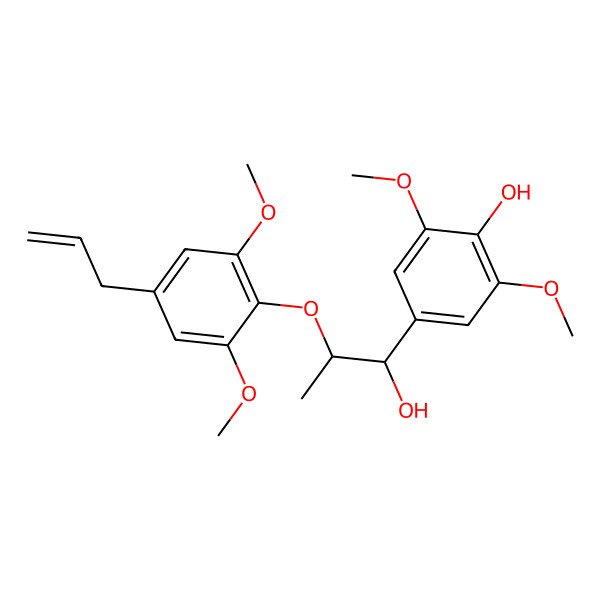 2D Structure of 2,6-Dimethoxy-4-[(1R,2S)-1-hydroxy-2-(2,6-dimethoxy-4-allylphenoxy)propyl]phenol