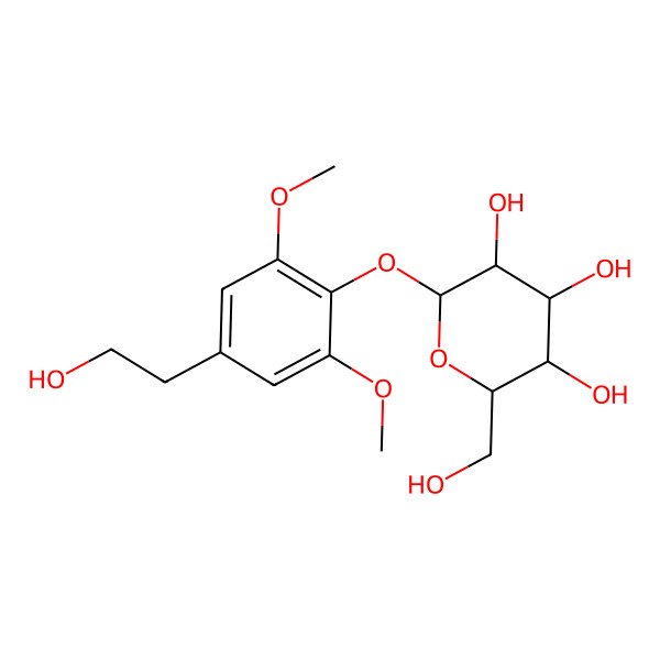 2D Structure of 2,6-Dimethoxy-4-(2-hydroxyethyl)phenyl beta-D-glucopyranoside