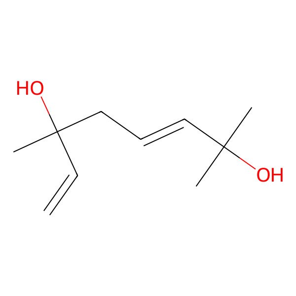 2D Structure of 2,6-Dimethylocta-3,7-diene-2,6-diol