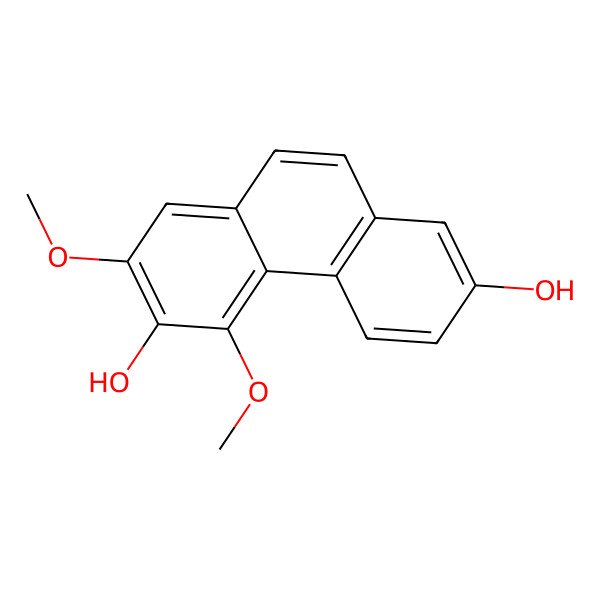 2D Structure of 2,6-Phenanthrenediol, 5,7-dimethoxy-
