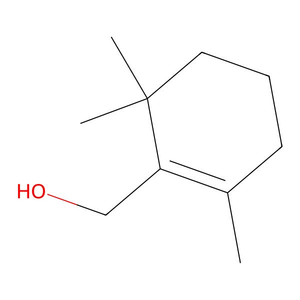 2D Structure of 2,6,6-Trimethylcyclohexene-1-methanol
