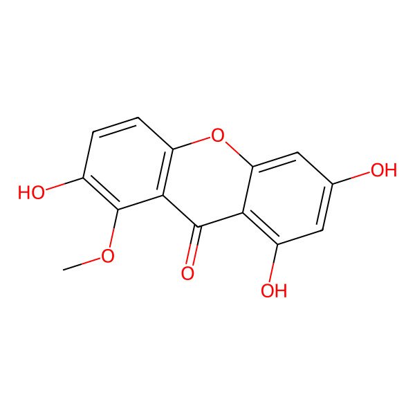 2D Structure of 2,6,8-Trihydroxy-1-methoxyxanthone