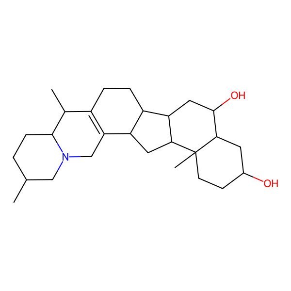 2D Structure of (1R,6R,14S,15S,17R,18S,20S,23R,24S)-6,10,23-trimethyl-4-azahexacyclo[12.11.0.02,11.04,9.015,24.018,23]pentacos-2(11)-ene-17,20-diol