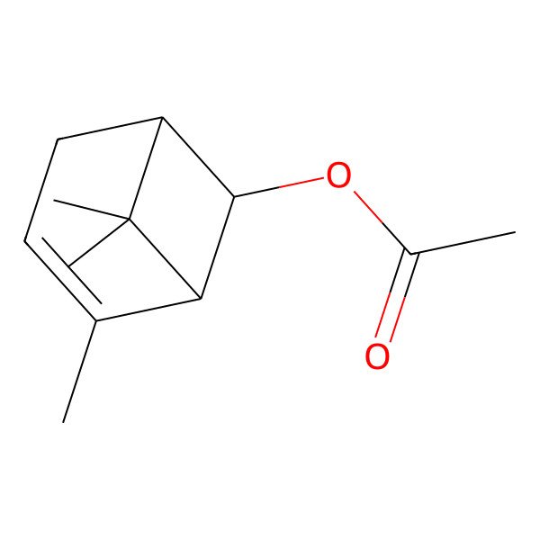 2D Structure of 2,7,7-Trimethylbicyclo[3.1.1]hept-2-en-6-yl acetate