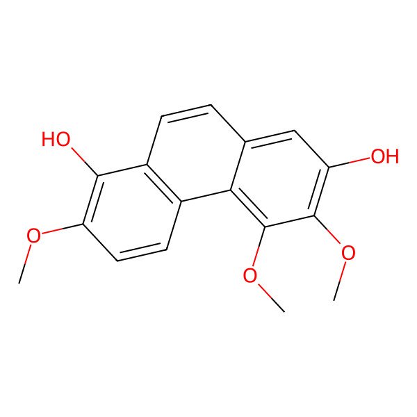 2D Structure of 2,8-Dihydroxy-3,4,7-trimethoxyphenanthrene