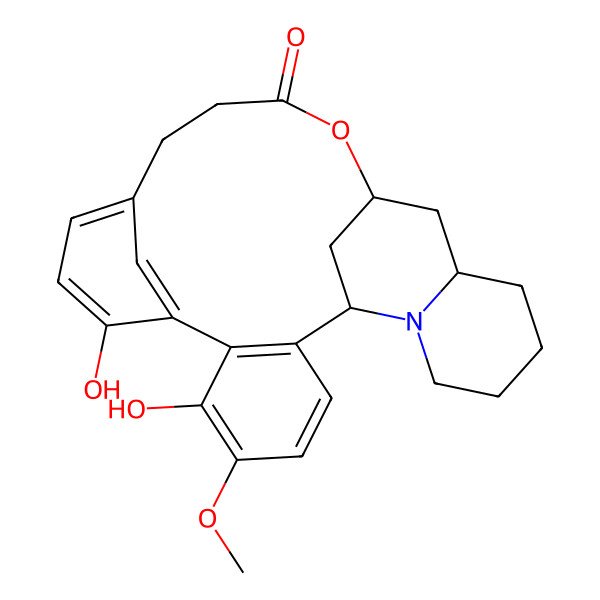 2D Structure of 6,9-Dihydroxy-5-methoxy-16-oxa-24-azapentacyclo[15.7.1.18,12.02,7.019,24]hexacosa-2(7),3,5,8,10,12(26)-hexaen-15-one