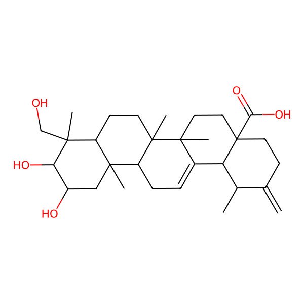 2D Structure of 2a,3a,23-Trihydroxyurs-12,20(30)-dien-28-oic acid