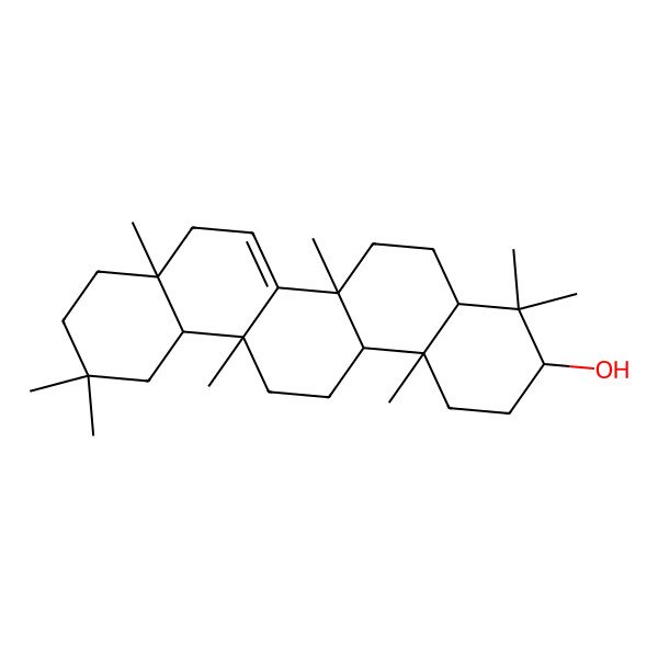 2D Structure of (3S,4aR,6aR,6aS,8aR,12aS,14aR,14bR)-4,4,6a,6a,8a,11,11,14b-octamethyl-1,2,3,4a,5,6,8,9,10,12,12a,13,14,14a-tetradecahydropicen-3-ol