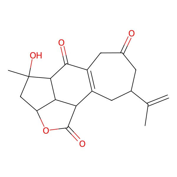 2D Structure of (1S,4R,10S,11R,13S,16S)-11-hydroxy-11-methyl-4-prop-1-en-2-yl-14-oxatetracyclo[8.5.1.02,8.013,16]hexadec-2(8)-ene-6,9,15-trione