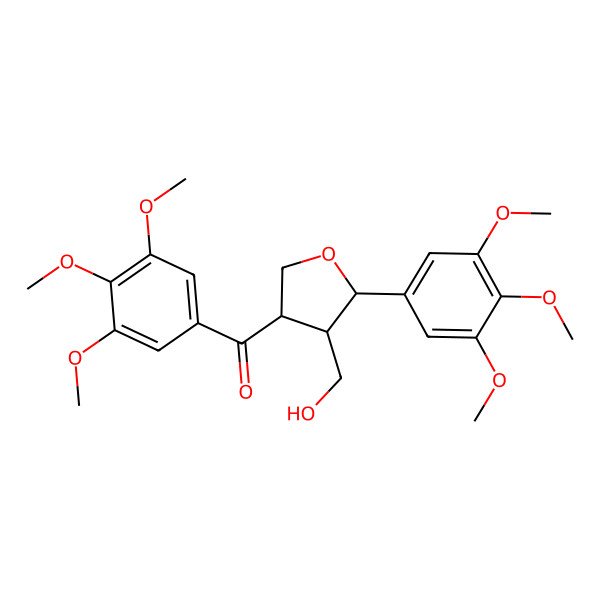 2D Structure of [(3R,4S,5S)-4-(hydroxymethyl)-5-(3,4,5-trimethoxyphenyl)oxolan-3-yl]-(3,4,5-trimethoxyphenyl)methanone