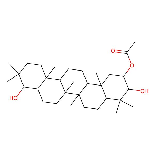 2D Structure of 2alpha-Acetoxystictane-3beta,22alpha-diol