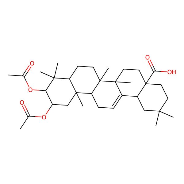 2D Structure of (2alpha,3beta)-2,3-Bis(acetyloxy)-olean-12-en-28-oic acid