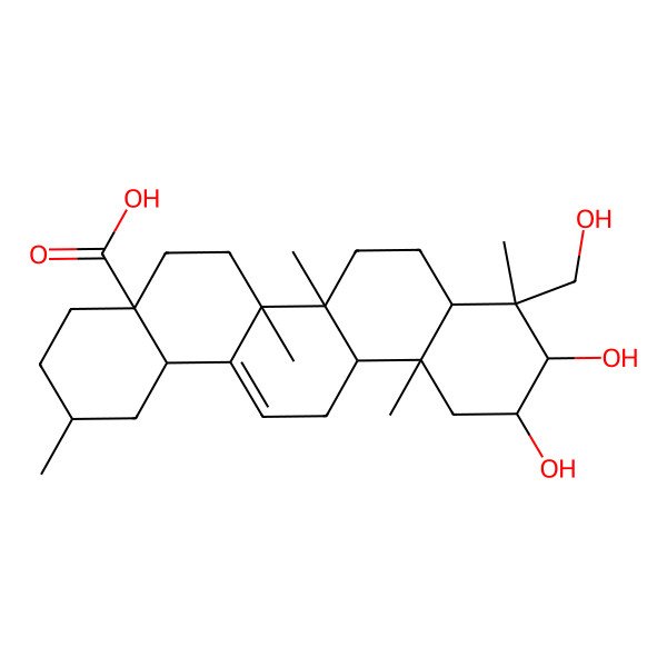 2D Structure of 2alpha,3beta,23-Trihydroxy-30-noroleana-12-ene-28-oic acid 2D Structure of 2alpha,3beta,23-Trihydroxy-30-noroleana-12-ene-28-oic acid
