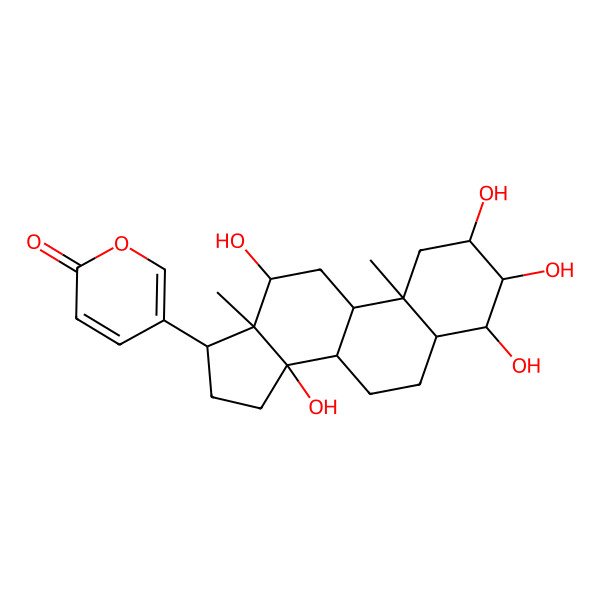 2D Structure of 2alpha,3beta,4beta,12alpha,14beta-Pentahydroxy-20,21,22,23-tetradehydro-5alpha-bufanolide