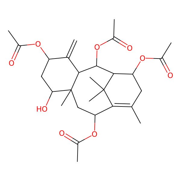 2D Structure of [(1S,2S,3R,5S,7S,8S,10S,14S)-2,10,14-triacetyloxy-7-hydroxy-8,12,15,15-tetramethyl-4-methylidene-5-tricyclo[9.3.1.03,8]pentadec-11-enyl] acetate