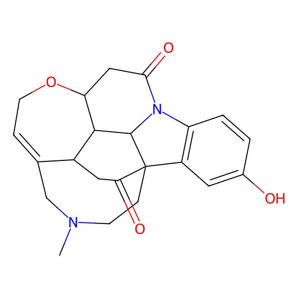 2D Structure of (4aR,6aS,12aS,12bR,12cS)-8-hydroxy-15-methyl-4a,5,12,12a,12b,12c-hexahydro-11H-6a,4-(ethanoiminomethano)-1-oxa-10b-azacyclohepta[1,2,3-cd]fluoranthene-6,11(2H)-dione