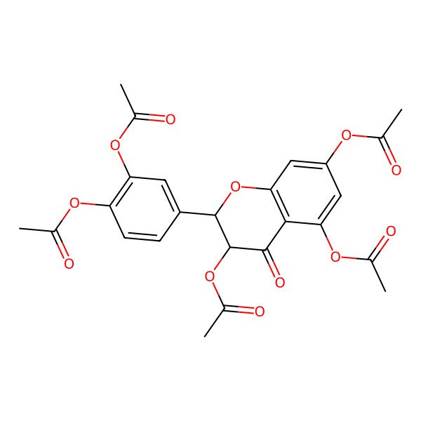 2D Structure of [(2S,3S)-5,7-diacetyloxy-2-(3,4-diacetyloxyphenyl)-4-oxo-2,3-dihydrochromen-3-yl] acetate