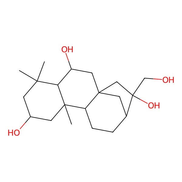 2D Structure of 2beta,6beta,16alpha,17-Tetrahydroxy-entkaurane 2D Structure of 2beta,6beta,16alpha,17-Tetrahydroxy-entkaurane