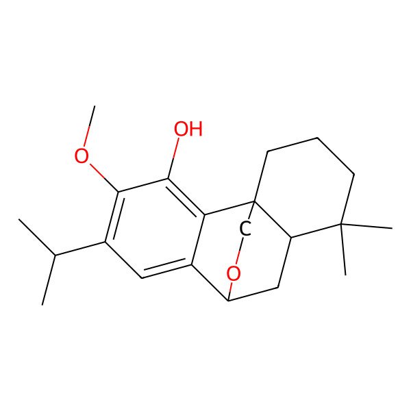 2D Structure of (1R,8S,10S)-4-methoxy-11,11-dimethyl-5-propan-2-yl-16-oxatetracyclo[6.6.2.01,10.02,7]hexadeca-2,4,6-trien-3-ol