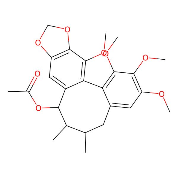 2D Structure of [(9S,11R)-3,4,5,19-tetramethoxy-9,10-dimethyl-15,17-dioxatetracyclo[10.7.0.02,7.014,18]nonadeca-1(19),2,4,6,12,14(18)-hexaen-11-yl] acetate