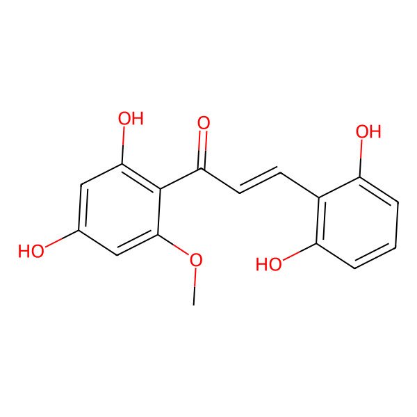 2D Structure of (2E)-1-(2,4-Dihydroxy-6-methoxyphenyl)-3-(2,6-dihydroxyphenyl)-2-propen-1-one
