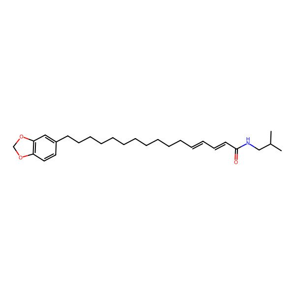 2D Structure of (2E)-16-(1,3-benzodioxol-5-yl)-N-(2-methylpropyl)hexadeca-2,4-dienamide