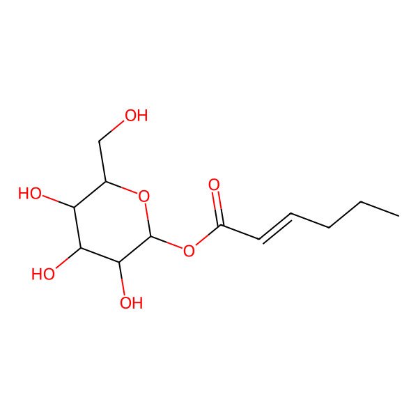 2D Structure of (2E)-2-Hexenoic acid beta-D-glucopyranosyl ester