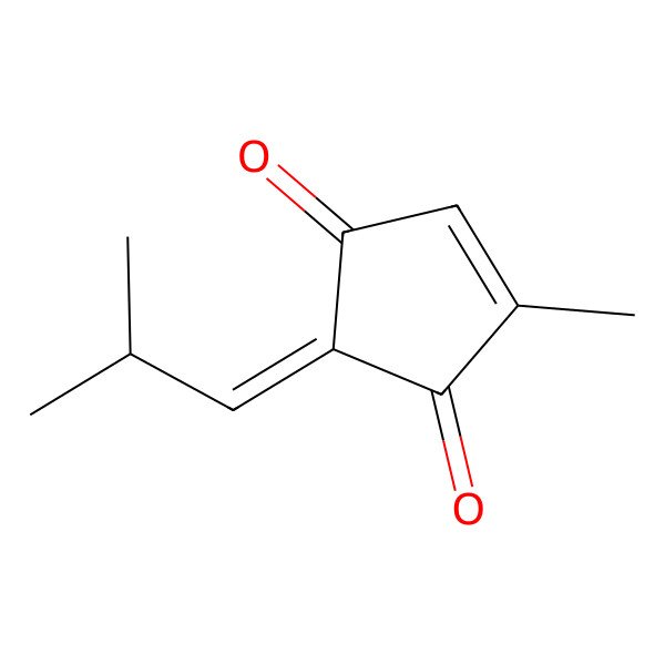 2D Structure of (2E)-4-methyl-2-(2-methylpropylidene)cyclopent-4-ene-1,3-dione