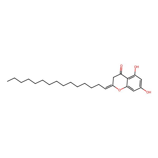 2D Structure of (2E)-5,7-dihydroxy-2-pentadecylidenechromen-4-one
