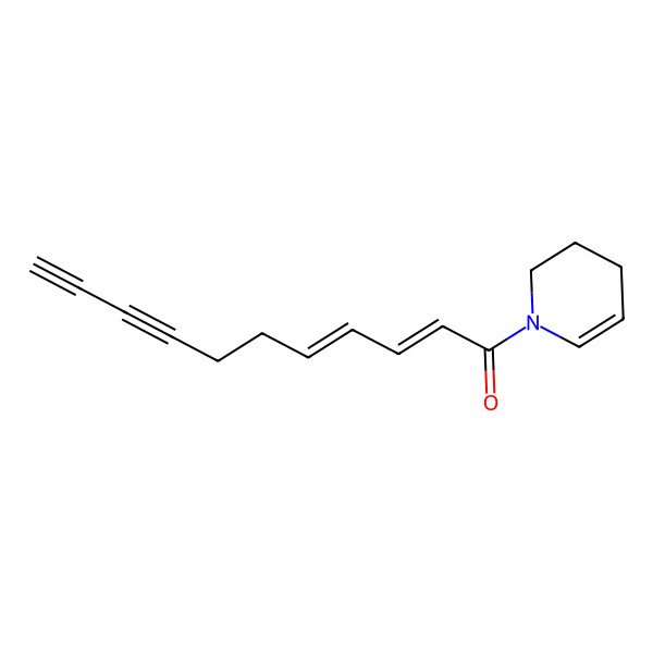 2D Structure of (2E,4E)-1-[(1,2,3,4-Tetrahydropyridin)-1-yl]-2,4-undecadiene-8,10-diyn-1-one