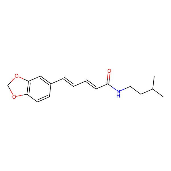 2D Structure of (2E,4E)-1-Isopentylamino-5-(1,3-benzodioxole-5-yl)-2,4-pentadiene-1-one