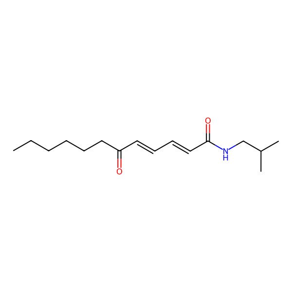 2D Structure of (2E,4E)-N-(2-methylpropyl)-6-oxododeca-2,4-dienamide