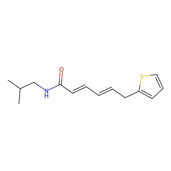 2D Structure of (2E,4E)-N-Isobutyl-6-(2-thienyl)hexa-2,4-dienamide 2D Structure of (2E,4E)-N-Isobutyl-6-(2-thienyl)hexa-2,4-dienamide
