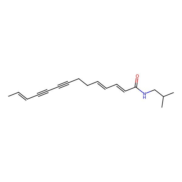 2D Structure of (2E,4E,12E)-N-Isobutyl-2,4,12-tetradecatriene-8,10-diynamide