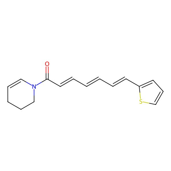 2D Structure of (2E,4E,6E)-1-(3,4-dihydro-2H-pyridin-1-yl)-7-thiophen-2-ylhepta-2,4,6-trien-1-one