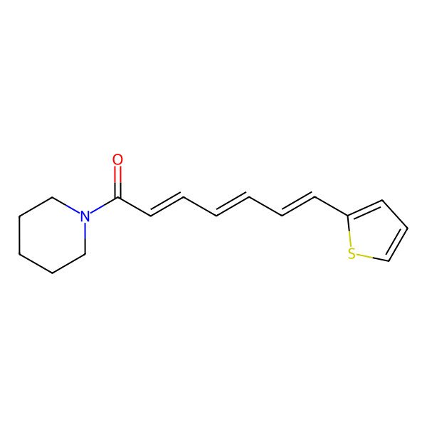 2D Structure of (2E,4E,6E)-1-Piperidino-7-(2-thienyl)-2,4,6-heptatriene-1-one