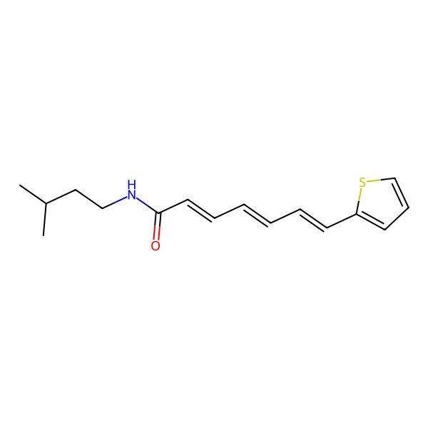 2D Structure of (2e,4e,6e)-N-isopentyl-7-(2-thienyl)-2,4,6-heptatrienamide