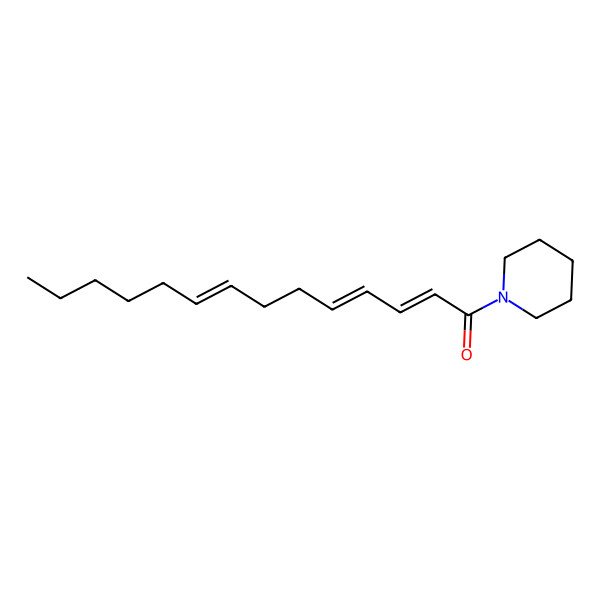 2D Structure of (2E,4E,8Z)-1-Piperidino-2,4,8-tetradecatriene-1-one
