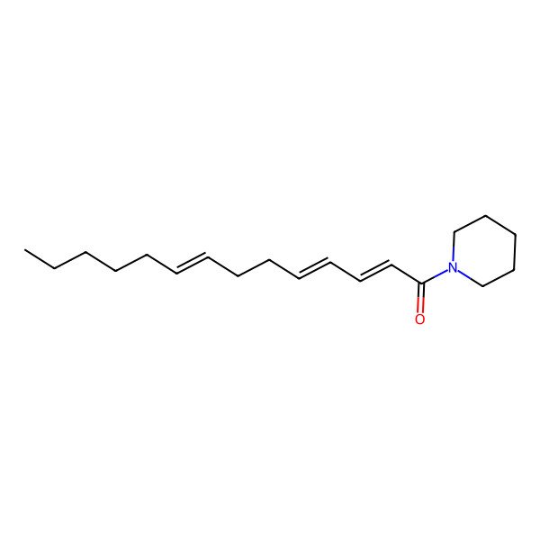 2D Structure of (2E,4E,8Z)-1-Piperidino-2,4,8-tetradecatriene-1-one 2D Structure of (2E,4E,8Z)-1-Piperidino-2,4,8-tetradecatriene-1-one