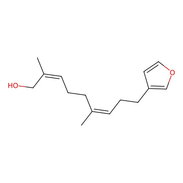 2D Structure of (2E,6E)-9-(furan-3-yl)-2,6-dimethylnona-2,6-dien-1-ol